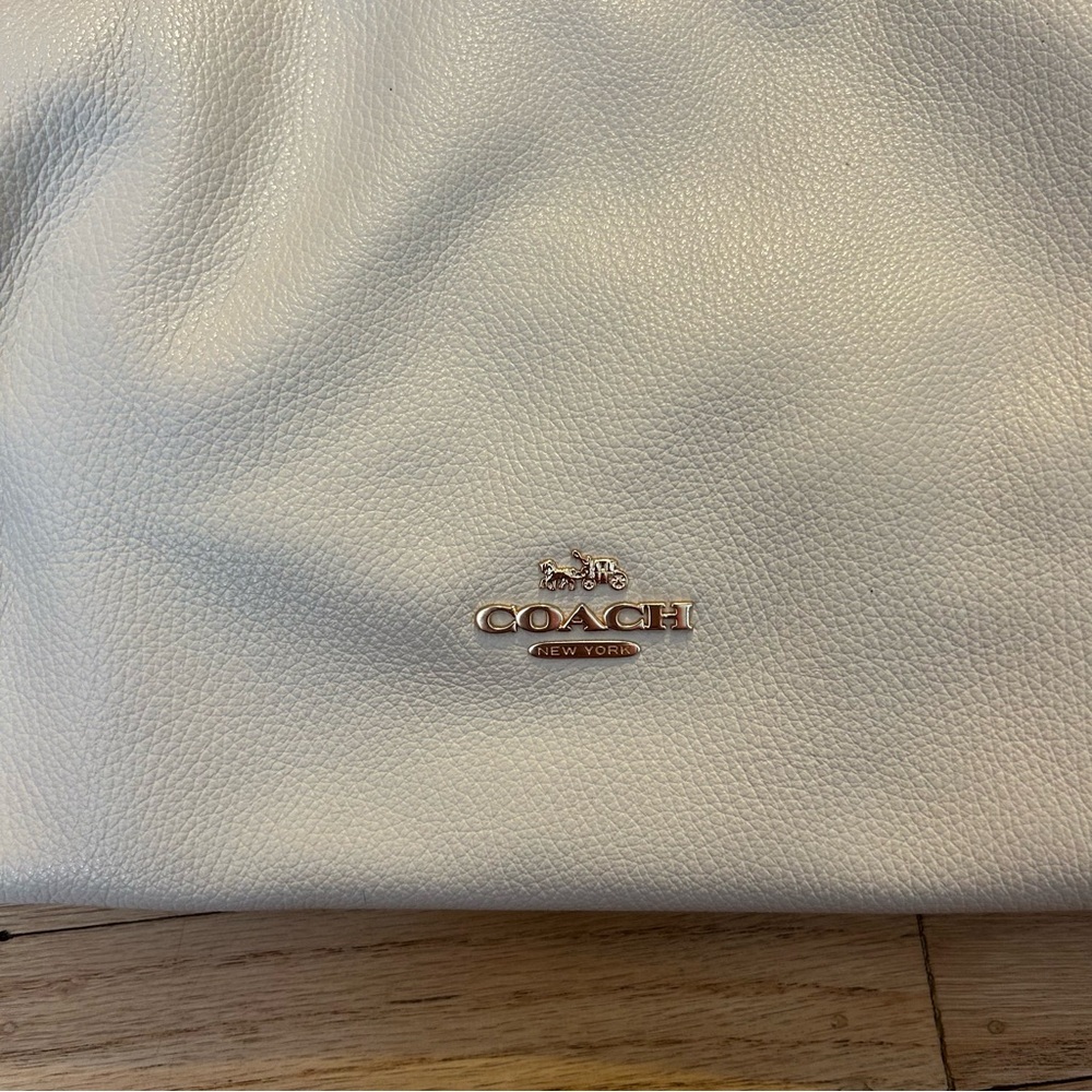 Cream Coach Hallie Handbag - Picture 3 of 14